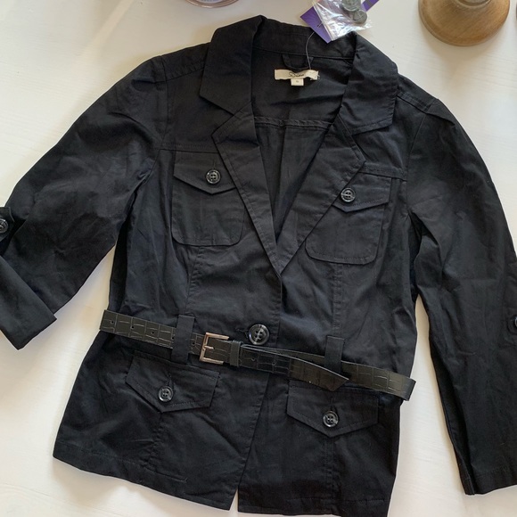 DIAA Jackets & Blazers - NWT Black Belted Jacket Blazer